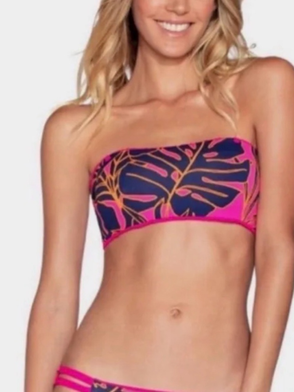 Maaji Hibiscus Pink Praia Bralette Top sz s